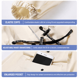Darrahopens Outdoor Recreation > Camping > Camping Appliances White Full-Cover Hooded EVA Raincoat, Long Trench Coat Waterproof Rain Poncho with Adjustable Waist & Collar Drawstring, Zipper & Snap Windproof Closure, Extended Clear Brim and Covered Pockets for Dailywear Cycling Hiking Camping Use, L Size