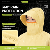 Darrahopens Outdoor Recreation > Camping > Camping Appliances White Full Coverage & Extended Cycling Hooded Rain Poncho with Detachable Shoe Covers, M Size – Thickened Waterproof Oxford Motorcycle Raincoat with Face-Protection Elastic Collar, Large Storage Pocket and Foldable Sleeve Cover for Men Women Outdoor Use