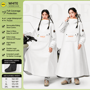 Darrahopens Outdoor Recreation > Camping > Camping Appliances White Full Coverage & Extended Cycling Hooded Rain Poncho with Detachable Shoe Covers, M Size – Thickened Waterproof Oxford Motorcycle Raincoat with Face-Protection Elastic Collar, Large Storage Pocket and Foldable Sleeve Cover for Men Women Outdoor Use