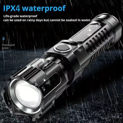 Darrahopens Outdoor Recreation > Camping > Camping Lights & Lanterns 1 USB rechargeable flashlight, ultra-bright LED handheld outdoor emergency light, with telescopic zoom, wide beam, 1800mAh lithium battery, 150 lumens, suitable for camping, hiking, exploration and daily use, camping flashlight