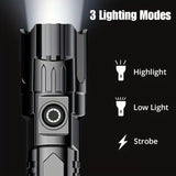 Darrahopens Outdoor Recreation > Camping > Camping Lights & Lanterns 1 USB rechargeable flashlight, ultra-bright LED handheld outdoor emergency light, with telescopic zoom, wide beam, 1800mAh lithium battery, 150 lumens, suitable for camping, hiking, exploration and daily use, camping flashlight