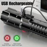 Darrahopens Outdoor Recreation > Camping > Camping Lights & Lanterns 1 USB rechargeable flashlight, ultra-bright LED handheld outdoor emergency light, with telescopic zoom, wide beam, 1800mAh lithium battery, 150 lumens, suitable for camping, hiking, exploration and daily use, camping flashlight