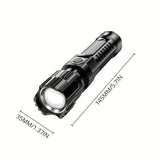Darrahopens Outdoor Recreation > Camping > Camping Lights & Lanterns 1 USB rechargeable flashlight, ultra-bright LED handheld outdoor emergency light, with telescopic zoom, wide beam, 1800mAh lithium battery, 150 lumens, suitable for camping, hiking, exploration and daily use, camping flashlight