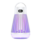 Darrahopens Outdoor Recreation > Camping > Camping Lights & Lanterns 2-in-1 Rechargeable Mosquito Zapper & Camping Lantern - 2000V Electric Insect Killer with Smart Digital Display - 2000mAh Battery Portable Bug Trap for Outdoor Tent Patio & Home - IPX5 Waterproof - White