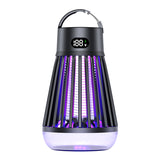 Darrahopens Outdoor Recreation > Camping > Camping Lights & Lanterns 2-in-1 Rechargeable Mosquito Zapper & Camping Lantern - 2000V Electric Insect Killer with Smart Digital Display - 2000mAh Battery Portable Bug Trap for Outdoor Tent Patio & Home - IPX5 Waterproof - Black