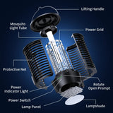Darrahopens Outdoor Recreation > Camping > Camping Lights & Lanterns 2-in-1 Rechargeable Mosquito Zapper & Camping Lantern - 3600mAh Battery - 2000V Electric Insect Killer with Bionic Trap Technology - Waterproof Outdoor Bug Trap - Black