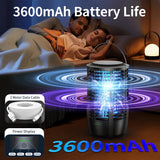 Darrahopens Outdoor Recreation > Camping > Camping Lights & Lanterns 2-in-1 Rechargeable Mosquito Zapper & Camping Lantern - 3600mAh Battery - 2000V Electric Insect Killer with Bionic Trap Technology - Waterproof Outdoor Bug Trap - Black