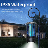 Darrahopens Outdoor Recreation > Camping > Camping Lights & Lanterns 2-in-1 Rechargeable Mosquito Zapper & Camping Lantern - 3600mAh Battery - 2000V Electric Insect Killer with Bionic Trap Technology - Waterproof Outdoor Bug Trap - Black
