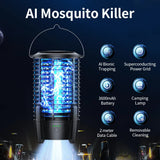 Darrahopens Outdoor Recreation > Camping > Camping Lights & Lanterns 2-in-1 Rechargeable Mosquito Zapper & Camping Lantern - 3600mAh Battery - 2000V Electric Insect Killer with Bionic Trap Technology - Waterproof Outdoor Bug Trap - Black