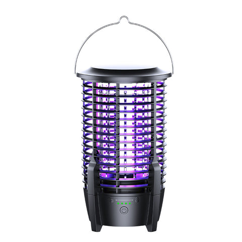 Darrahopens Outdoor Recreation > Camping > Camping Lights & Lanterns 2-in-1 Rechargeable Mosquito Zapper & Camping Lantern - 3600mAh Battery - 2000V Electric Insect Killer with Bionic Trap Technology - Waterproof Outdoor Bug Trap - Black