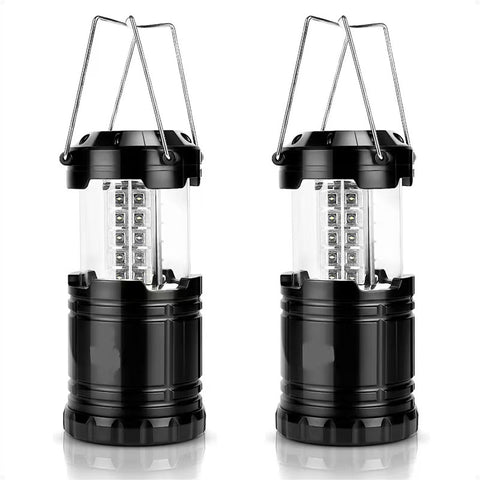 Darrahopens Outdoor Recreation > Camping > Camping Lights & Lanterns 2-Pack 30LED Portable Handheld Collapsible Camping Lantern - Ultra-Bright 360° Emergency Tent Light for Hiking, Fishing & Power Outages