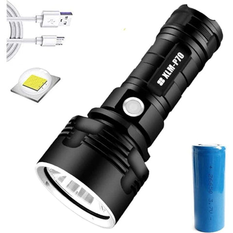 Darrahopens Outdoor Recreation > Camping > Camping Lights & Lanterns 30000-100000 Lumen High Power LED Flashlight Waterproof Ultra Bright, 3 Modes High Brightness Usb Rechargeable
