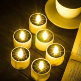 Darrahopens Outdoor Recreation > Camping > Camping Lights & Lanterns 6pcs Solar Powered Heat Lights Outdoor Lights Flameless Flicker IP65 Waterproof Rechargeable LED Lights with Dusk Sensor for Lantern Garden Camping