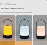 Darrahopens Outdoor Recreation > Camping > Camping Lights & Lanterns Black Portable LED Table Lamp Rechargeable Touch Dimmable Lantern 3 Colour Modes Night Light for Bedroom Camping Outdoor Dining 20cm