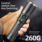 Darrahopens Outdoor Recreation > Camping > Camping Lights & Lanterns High Lumen Flashlight - with LCD Display, Zoomable Long Beam - for Camping, Dog Walking, for Home Emergency Rechargeable Flashlights