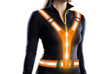 Darrahopens Outdoor Recreation > Camping > Camping Lights & Lanterns LED Reflective Vest Running Gear USB Rechargeable LED Light Up Vest High Visibility with Adjustable Waist and Shoulde for Night Walking Cycling, High Visibility Running Vest with Reflective Strips -Orange