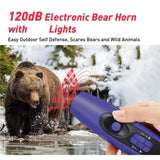 Darrahopens Outdoor Recreation > Camping > Camping Lights & Lanterns Rechargeable Bear Horn - Electronic Air Horn for Bears with 4 Volume Levels & 3 Tones,  Safety Light for Hiking, Camping, Wildlife Defense (Blue，14*3.8*3.85cm)