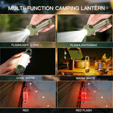 Darrahopens Outdoor Recreation > Camping > Camping Lights & Lanterns Rechargeable LED Camping Lantern Flashlight: 6 Modes, USB-C, Portable for Hiking, Emergency, Night Walking & Outdoor Adventures（green）