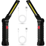 Darrahopens Outdoor Recreation > Camping > Camping Lights & Lanterns Rechargeable LED Work Light 2 Pack Magnetic COB USB Torch 5 Modes 360° Camping Lamp for Workshop Garage Emergency Auto Inspection Lighting{YG}