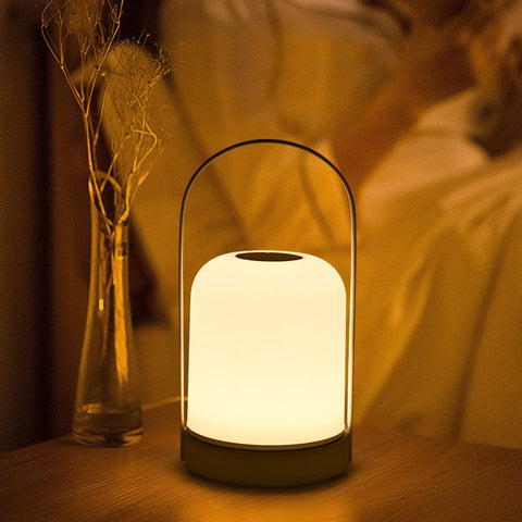 Darrahopens Outdoor Recreation > Camping > Camping Lights & Lanterns White Portable LED Table Lamp Rechargeable Touch Dimmable Lantern 3 Colour Modes Night Light for Bedroom Camping Outdoor Dining 20cm