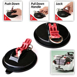 Darrahopens Outdoor Recreation > Camping > Caravan Accessories 4 Pack Sky blue plate + green buckle Heavy Duty Suction Cup Anchors with S-Hooks for Car Side Awnings and Camping Tarps Multifunctional Tie Down Points for Outdoor Road Trips 10kg Capacity