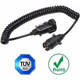 Darrahopens Outdoor Recreation > Camping > Caravan Accessories 7 Pin Trailer Socket And Plug With 2M Extension Cable Connector For Towing Hitch Caravan Vehicle Truck Accessories 7