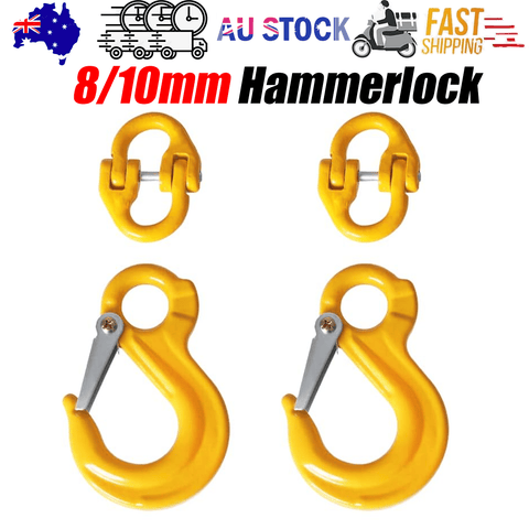 Darrahopens Outdoor Recreation > Camping > Caravan Accessories 8/10mm Hammerlock +Eye Sling Hook Safety Chain Caravan Trailer connecting Extend