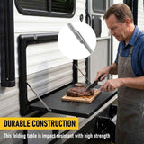 Folding Caravan Table – Lockable Space-Saving Portable Table for Camper, Motorhome & RV, 25kg Capacity, Black In Australia - Darrahopens