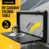 Folding Caravan Table – Lockable Space-Saving Portable Table for Camper, Motorhome & RV, 25kg Capacity, Black In Australia - Darrahopens