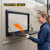 Folding Caravan Table – Lockable Space-Saving Portable Table for Camper, Motorhome & RV, 25kg Capacity, Black In Australia - Darrahopens