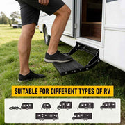 Darrahopens Outdoor Recreation > Camping > Caravan Accessories Heavy Duty Pull-Out Caravan Step, Folding Aluminium RV Step(57x55x17cm) In Australia - Darrahopens