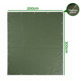 Darrahopens Outdoor Recreation > Camping > Caravan Accessories Instahut 2x3m Tarp Tarpaulin 600GSM Camping Canvas Heavy Duty Water Resistant