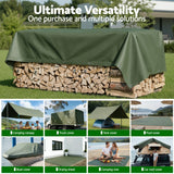 Darrahopens Outdoor Recreation > Camping > Caravan Accessories Instahut 4x6m Tarp Tarpaulin 600GSM Camping Canvas Heavy Duty Water Resistant