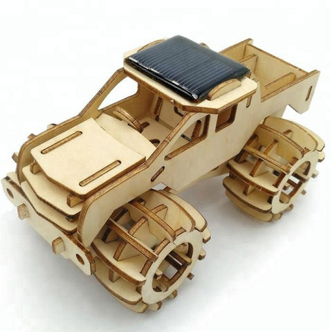Darrahopens Outdoor Recreation > Camping > Caravan Accessories Model car 3D Ply Wood puzzle- Build and Paint your own 4 x 4 Truck Car craft kit with MOTOR (solar or battery)