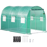 Darrahopens Outdoor Recreation > Camping > Caravan Accessories VEVOR Walk-in Tunnel Greenhouse Galvanized Frame & Waterproof Cover 12x7x7 ft