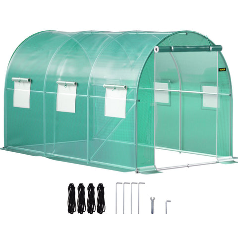 Darrahopens Outdoor Recreation > Camping > Caravan Accessories VEVOR Walk-in Tunnel Greenhouse Galvanized Frame & Waterproof Cover 12x7x7 ft