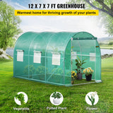 Darrahopens Outdoor Recreation > Camping > Caravan Accessories VEVOR Walk-in Tunnel Greenhouse Galvanized Frame & Waterproof Cover 12x7x7 ft