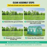 Darrahopens Outdoor Recreation > Camping > Caravan Accessories VEVOR Walk-in Tunnel Greenhouse Galvanized Frame & Waterproof Cover 12x7x7 ft