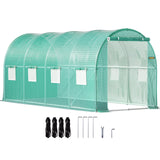 Darrahopens Outdoor Recreation > Camping > Caravan Accessories VEVOR Walk-in Tunnel Greenhouse Galvanized Frame & Waterproof Cover 15x7x7 ft