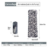 Darrahopens Outdoor Recreation > Camping > Inflatable Mattresses 2pc Ultralight Inflatable Camping Sleeping Mat with Integrated Pillow - Waterproof 40D Nylon TPU(Camouflage)