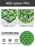 Darrahopens Outdoor Recreation > Camping > Inflatable Mattresses 2pc Ultralight Inflatable Camping Sleeping Mat with Integrated Pillow - Waterproof 40D Nylon TPU(Dark Blue)