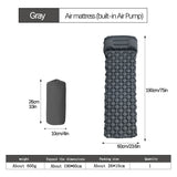 Darrahopens Outdoor Recreation > Camping > Inflatable Mattresses 2pc Ultralight Inflatable Camping Sleeping Mat with Integrated Pillow - Waterproof 40D Nylon TPU(Grey)