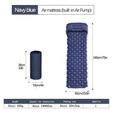 Darrahopens Outdoor Recreation > Camping > Inflatable Mattresses 2pc Ultralight Inflatable Camping Sleeping Mat with Integrated Pillow - Waterproof 40D Nylon TPU(Navy Blue)