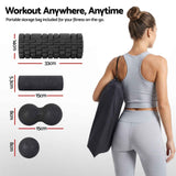 Darrahopens Outdoor Recreation > Camping > Inflatable Mattresses Everfit Foam Roller Set 4 in 1 Grid High Density Massager for Deep Tissue Trigger Point Myofascial Release Back Pain Muscle Recovery Gym Home Fitness Equipment with Storage Bag Supports 150kg