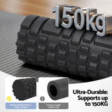 Darrahopens Outdoor Recreation > Camping > Inflatable Mattresses Everfit Foam Roller Set 4 in 1 Grid High Density Massager for Deep Tissue Trigger Point Myofascial Release Back Pain Muscle Recovery Gym Home Fitness Equipment with Storage Bag Supports 150kg