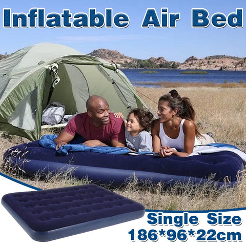 Darrahopens Outdoor Recreation > Camping > Inflatable Mattresses King Size Inflatable Airbed Easy Inflate Flocked Air Mattress Camping Guest Bed