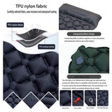 Darrahopens Outdoor Recreation > Camping > Inflatable Mattresses Ultralight Camping Sleeping Pad: Built-in Foot Pump, Integrated Pillow – Compact, Waterproof for Hiking/Backpacking (Dark Blue)