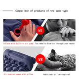 Darrahopens Outdoor Recreation > Camping > Inflatable Mattresses Ultralight Camping Sleeping Pad: Built-in Foot Pump, Integrated Pillow – Compact, Waterproof for Hiking/Backpacking (Dark Blue)