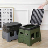 Green Portable Folding Toilet Stool Outdoor Camping Car Emergency Portable Potty Chair