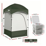 Darrahopens Outdoor Recreation > Camping > Portable Toilets & Showers Weisshorn 20L Portable Camping Toilet Shower Tent Changing Room Outdoor Loo Set